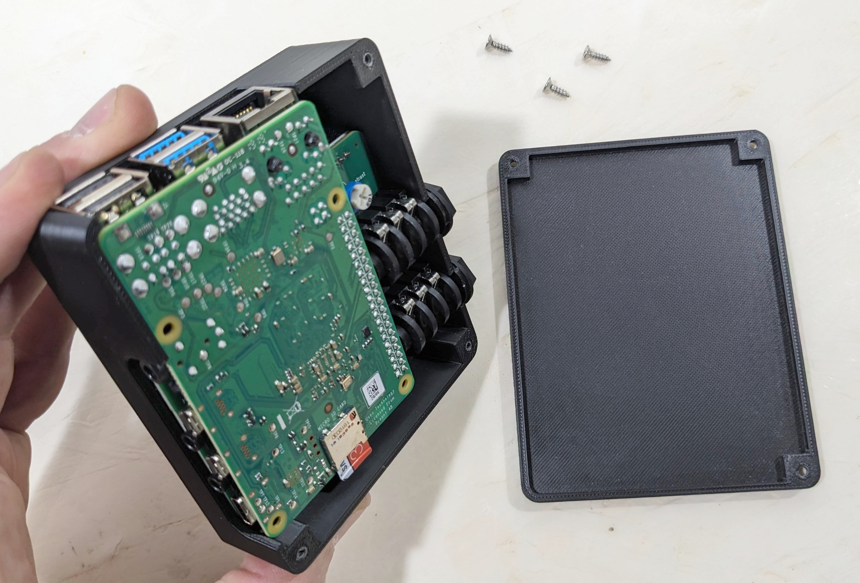 Raspberry Pi plugged into PCB